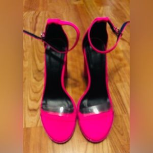 Clear/Hot Pink sexy heel